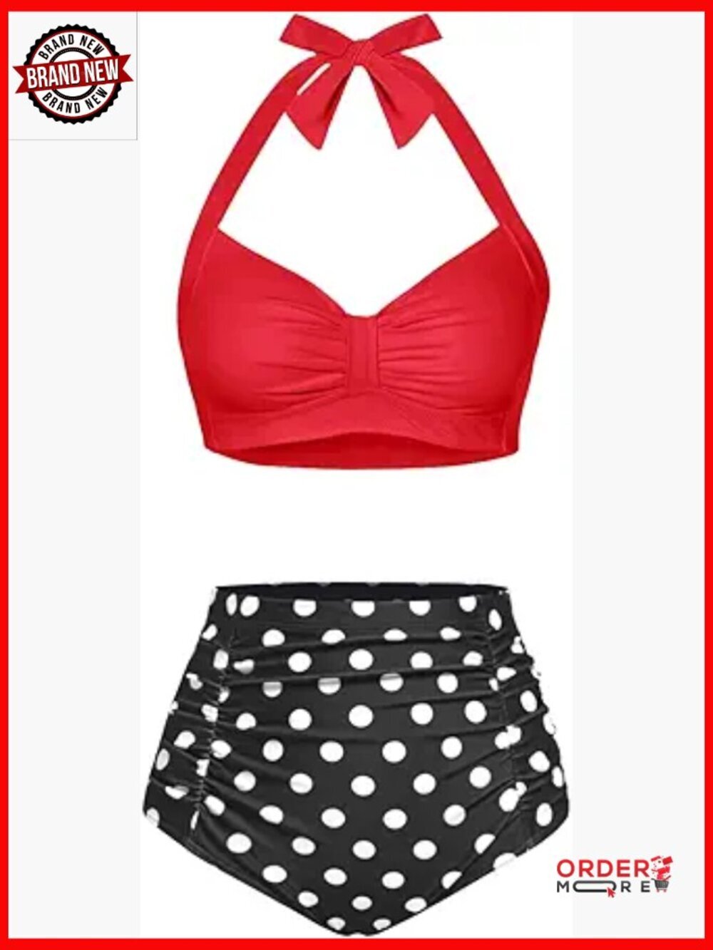 High Waisted Bikini Set Tummy Control Halter Swimwear Two Piece Swimsuit